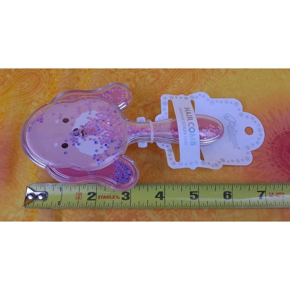 Glitter Dog Shaped Hair Brush Pink Dog With Pink Glitter Massage‎ Scalp